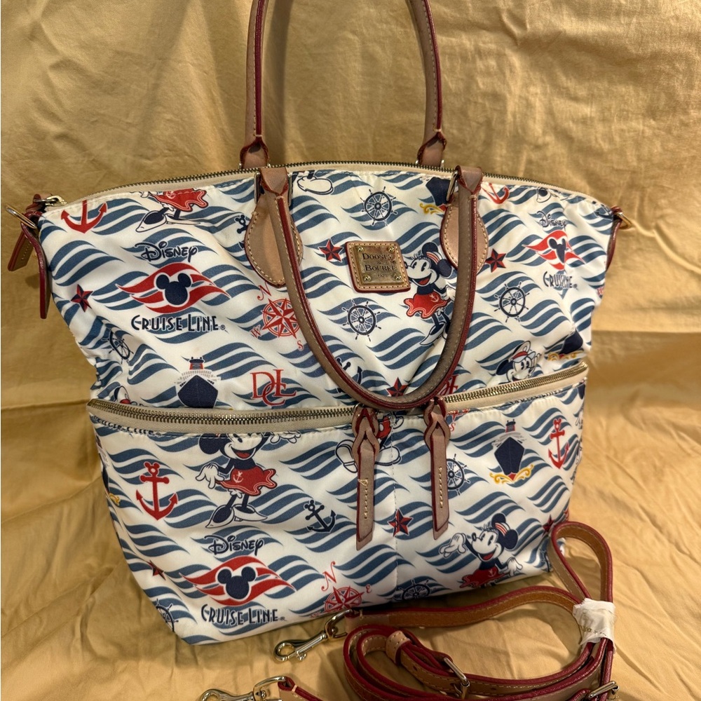 Rare Dooney & Bourke Disney Cruise Line Crossbody Bag/Tote - Blue and White